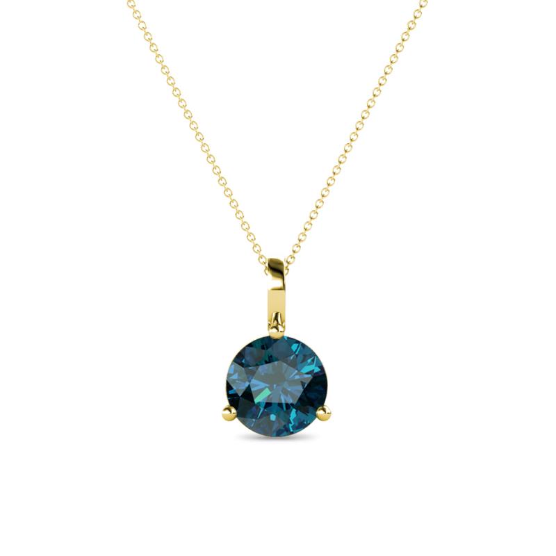 Sheryl 6.50 mm Blue Diamond Solitaire Pendant 