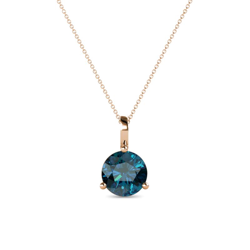 Sheryl 6.50 mm Blue Diamond Solitaire Pendant 