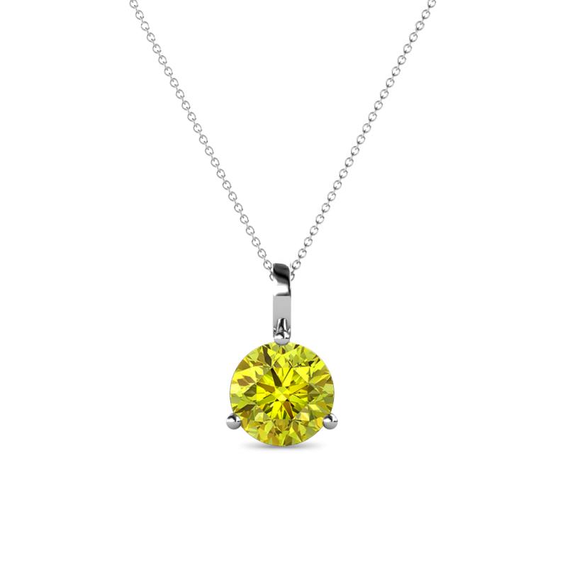 Sheryl 6.50 mm Yellow Diamond Solitaire Pendant 
