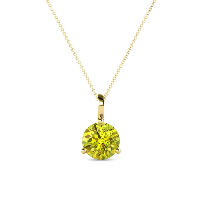 Sheryl 6.50 mm Yellow Diamond Solitaire Pendant 