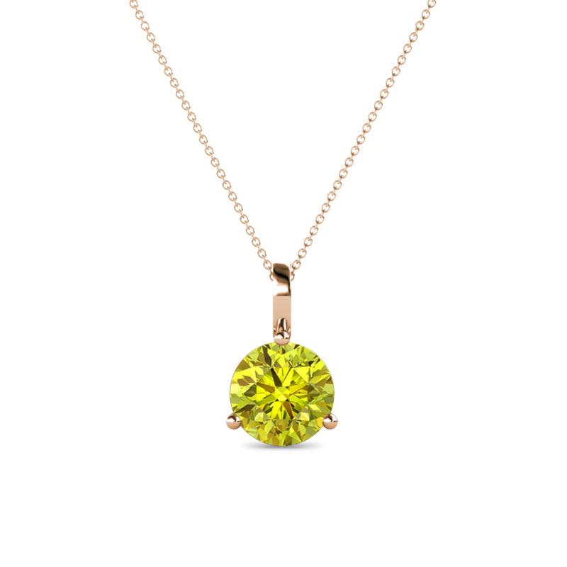 Sheryl 6.50 mm Yellow Diamond Solitaire Pendant 