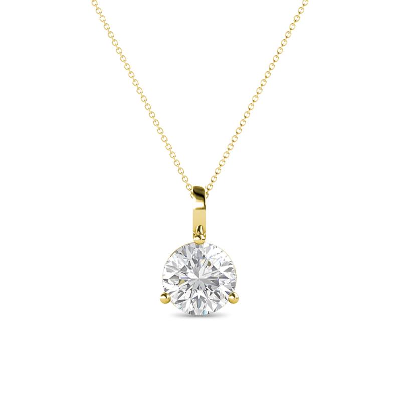 Sheryl 6.00 mm White Sapphire Solitaire Pendant 