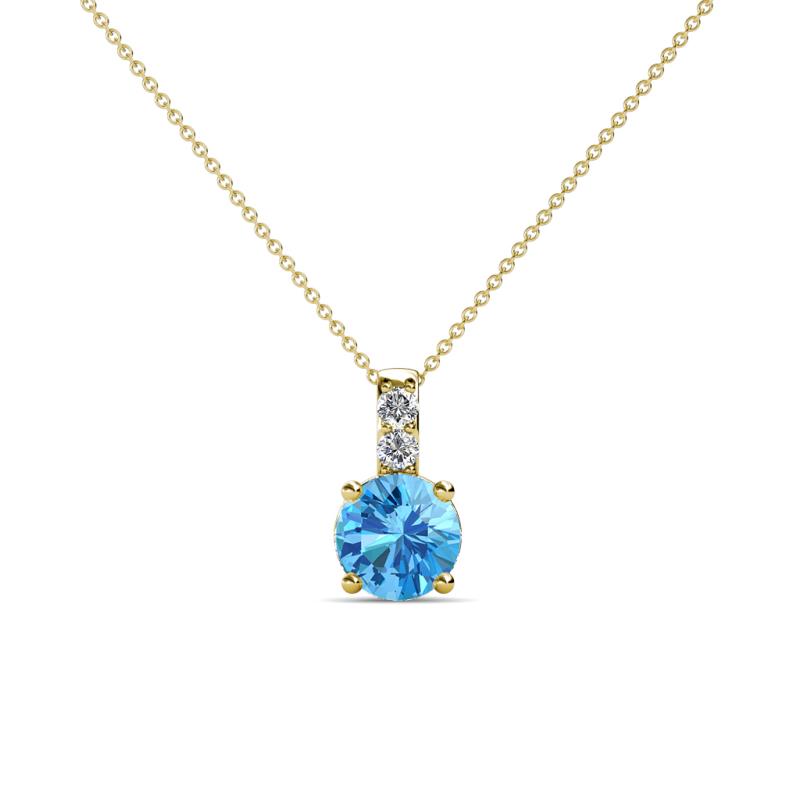 Celyn Blue Topaz and Diamond Pendant 
