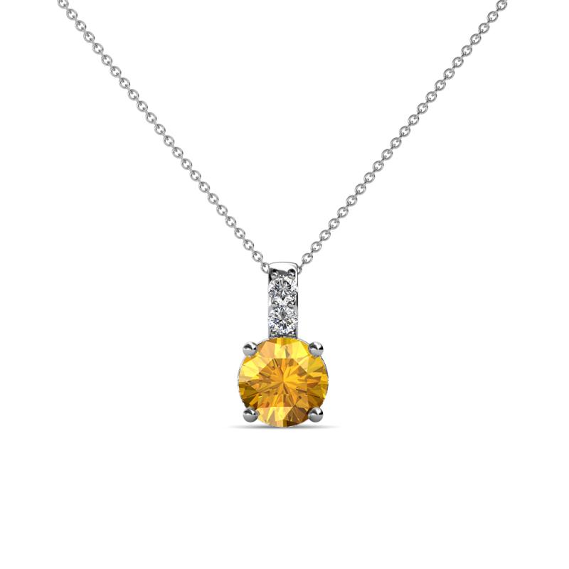 Celyn Citrine and Diamond Pendant 