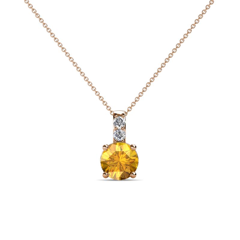 Celyn Citrine and Diamond Pendant 
