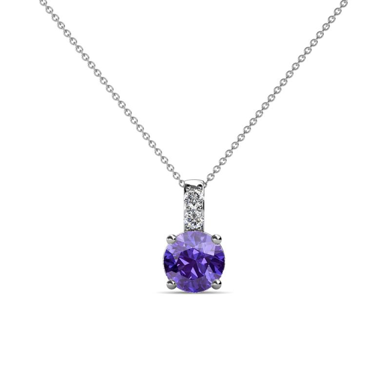 Celyn Iolite and Diamond Pendant 