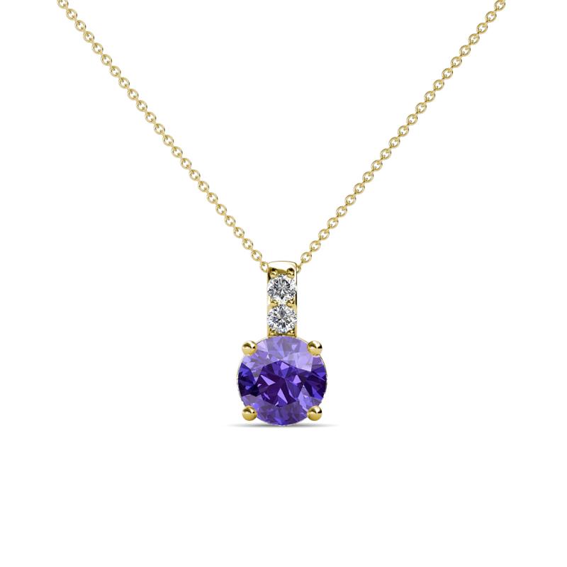 Celyn Iolite and Diamond Pendant 