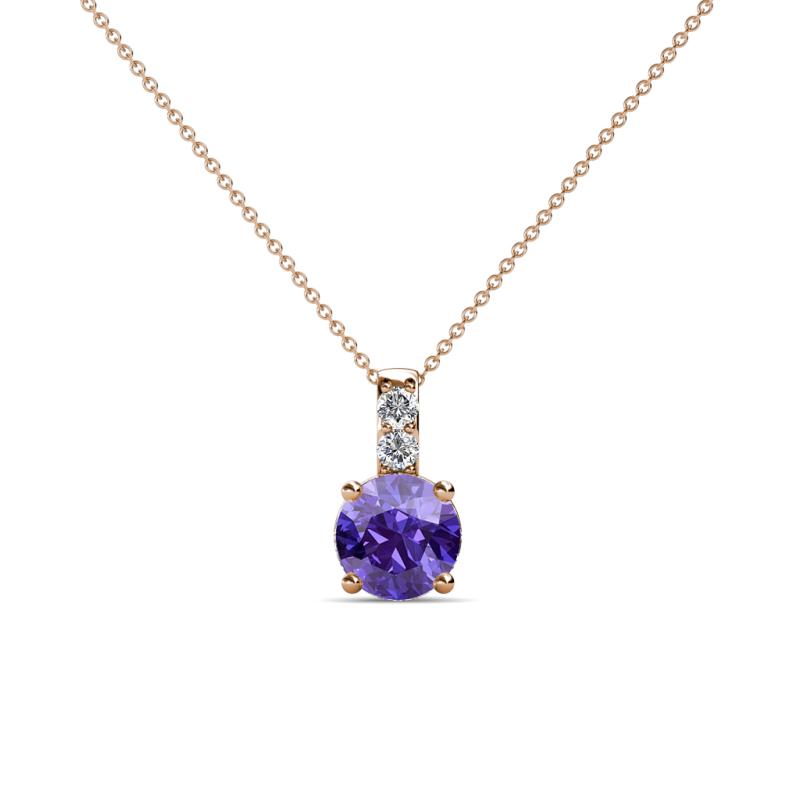Celyn Iolite and Diamond Pendant 