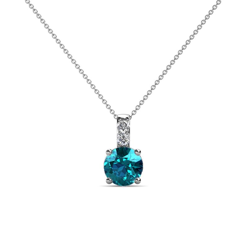 Celyn London Blue Topaz and Diamond Pendant 