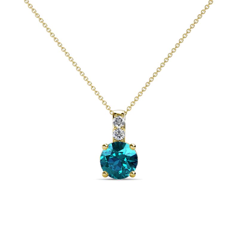Celyn London Blue Topaz and Diamond Pendant 