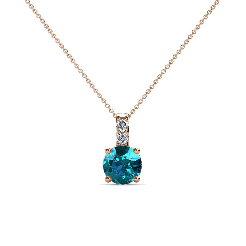 Celyn London Blue Topaz and Diamond Pendant 