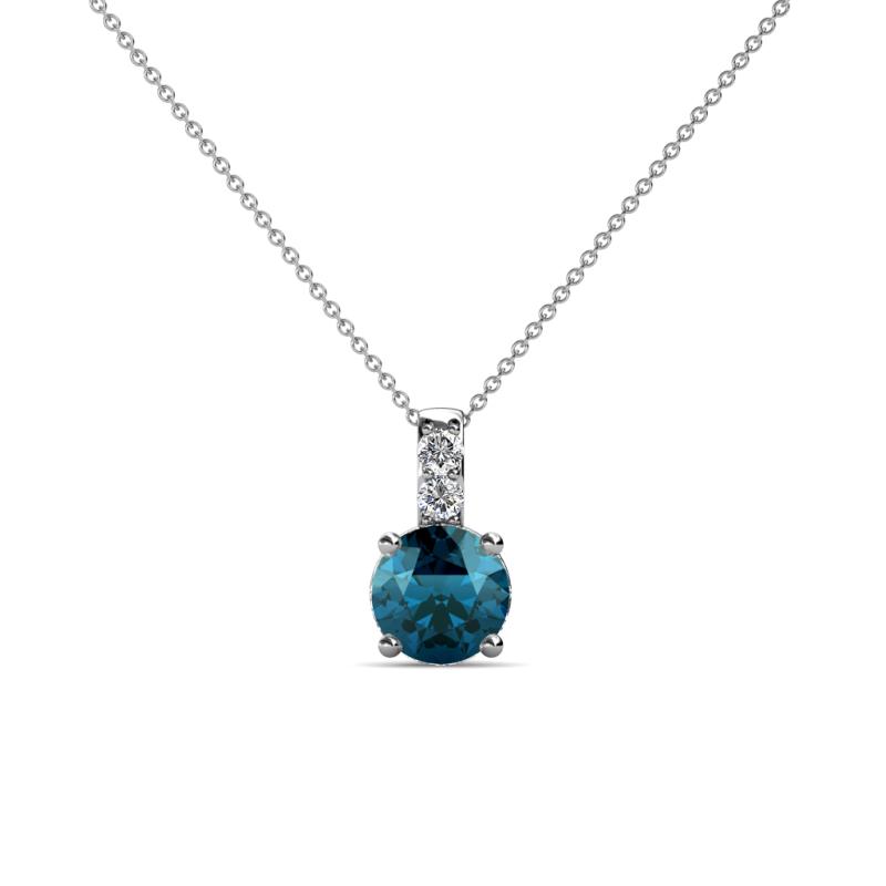 Celyn Blue and White Diamond Pendant 