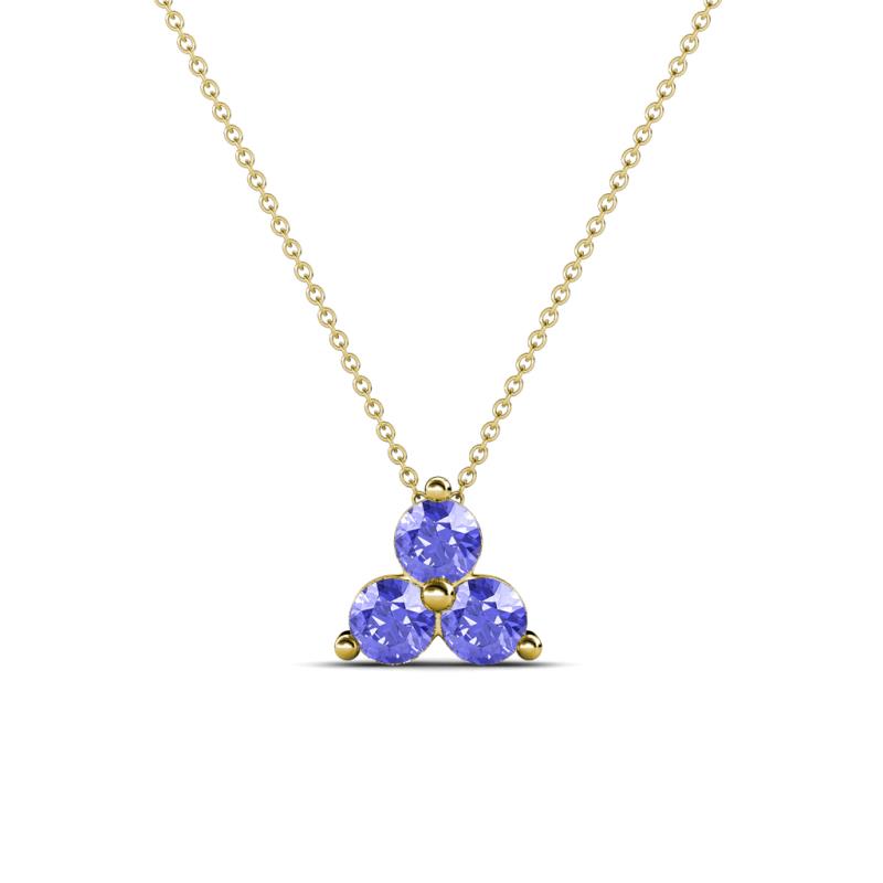 Emma 0.27 ctw (3.00 mm) Round Tanzanite Three Stone Pendant 