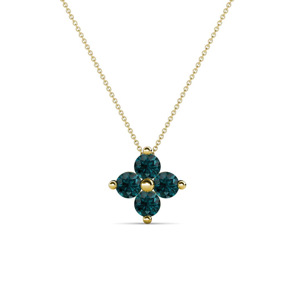 Anthea London Blue Topaz Floral Pendant 