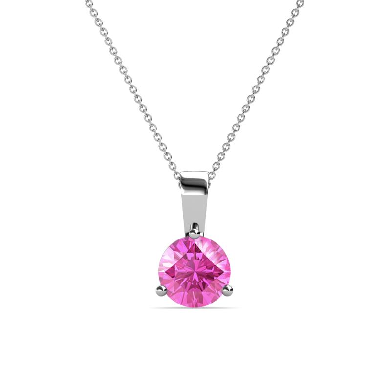 Calista 6.00 mm Pink Sapphire Solitaire Pendant 