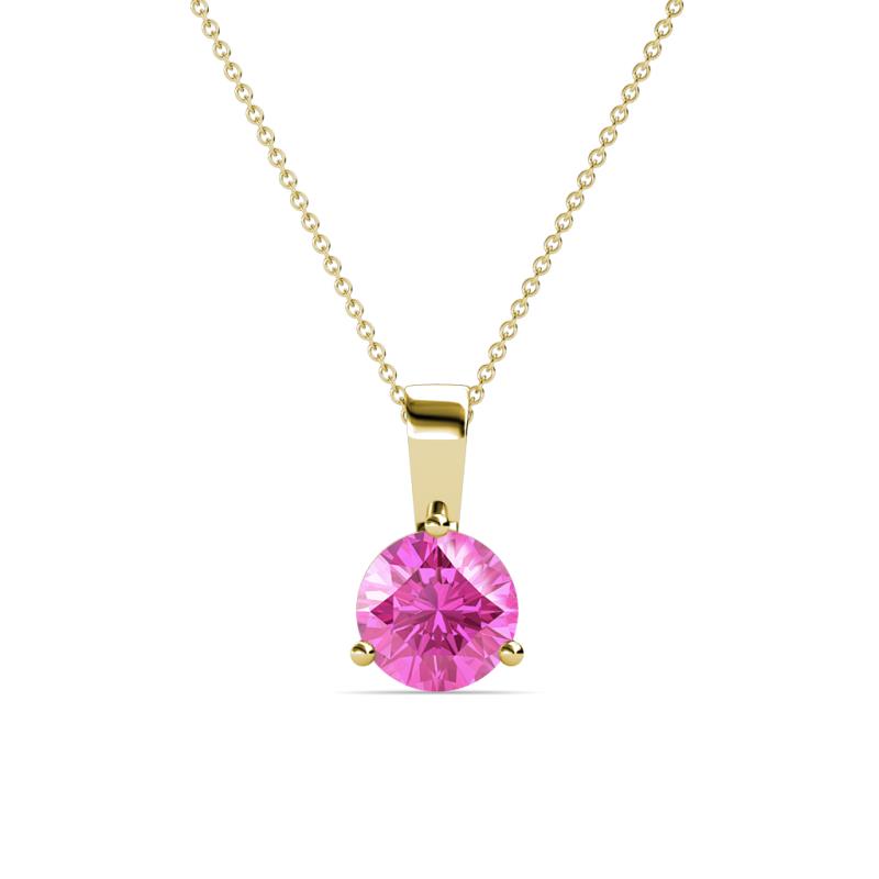 Calista 6.00 mm Pink Sapphire Solitaire Pendant 