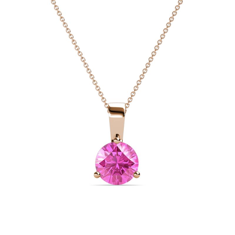 Calista 6.00 mm Pink Sapphire Solitaire Pendant 