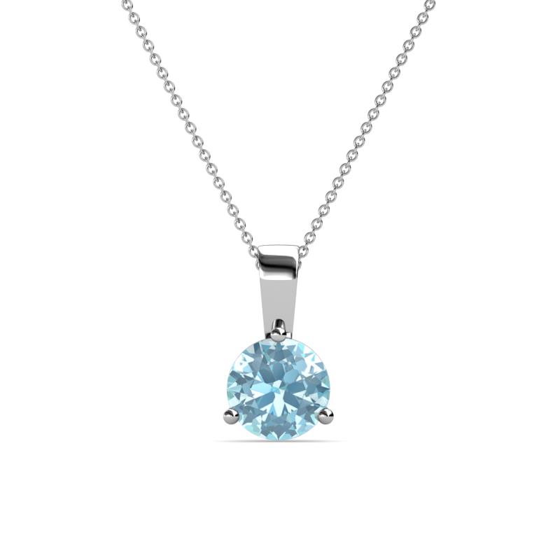 Calista 6.50 mm Aquamarine Solitaire Pendant 