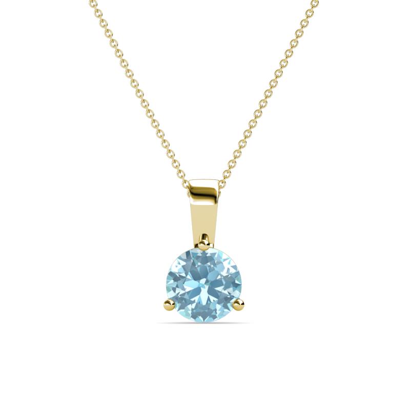 Calista 6.50 mm Aquamarine Solitaire Pendant 