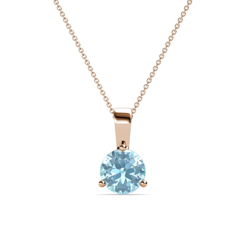 Calista 6.50 mm Aquamarine Solitaire Pendant 