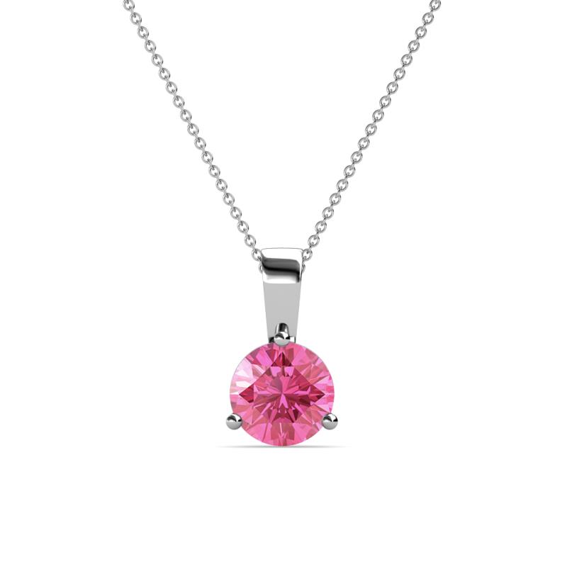 Calista 6.50 mm Pink Tourmaline Solitaire Pendant 