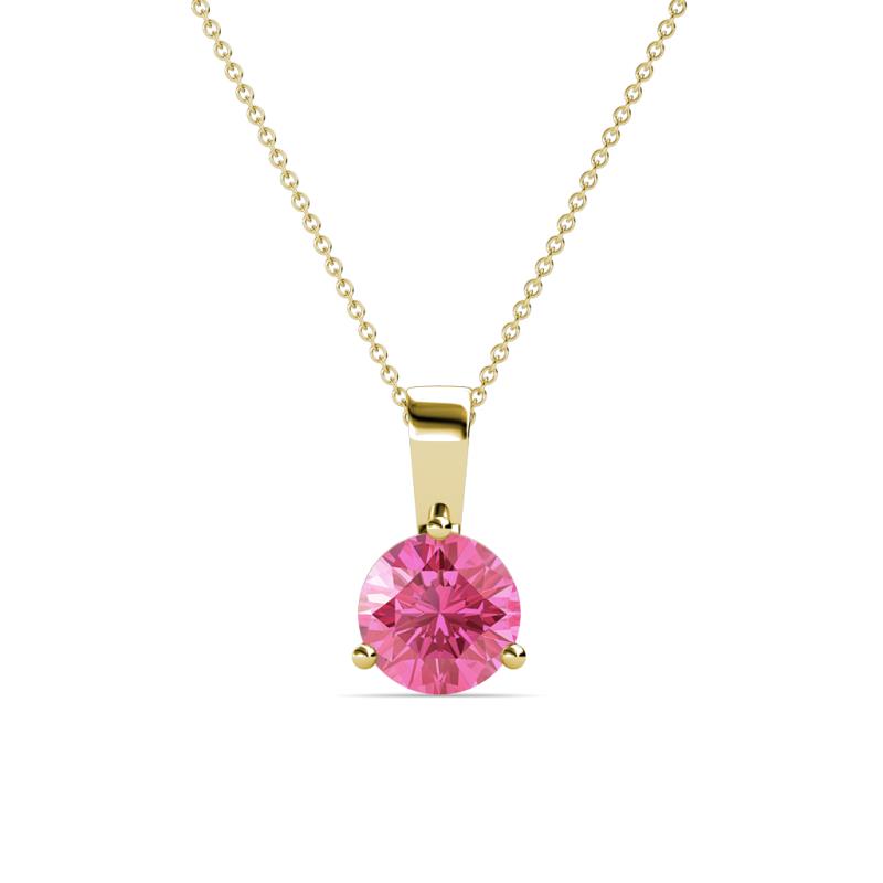 Calista 6.50 mm Pink Tourmaline Solitaire Pendant 