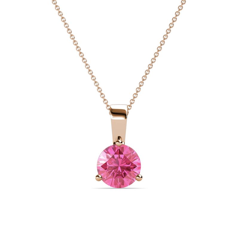 Calista 6.50 mm Pink Tourmaline Solitaire Pendant 
