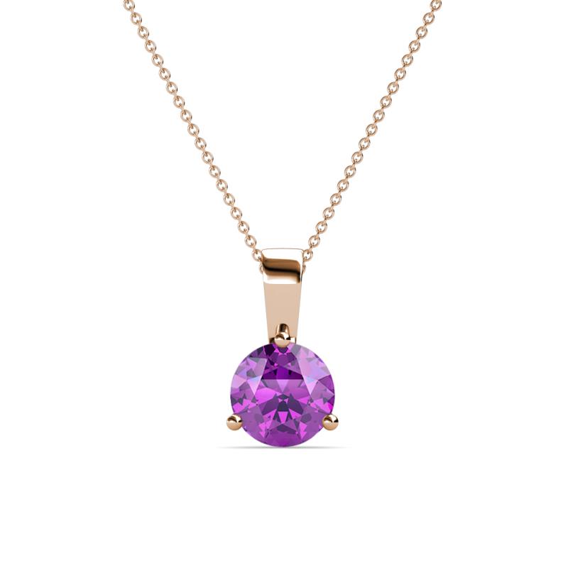 Calista 6.50 mm Amethyst Solitaire Pendant 