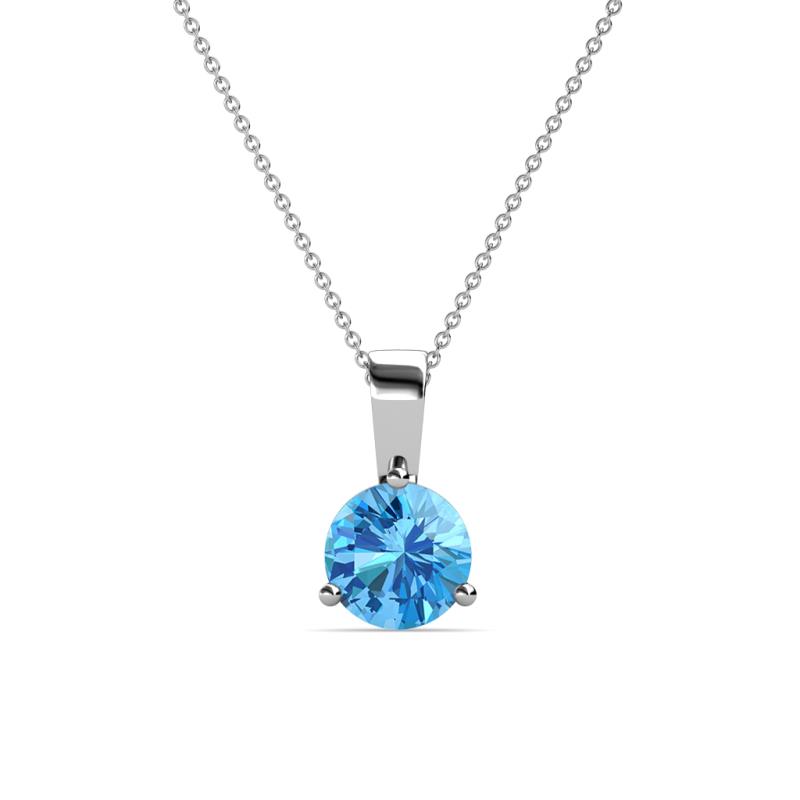Calista 6.50 mm Blue Topaz Solitaire Pendant 