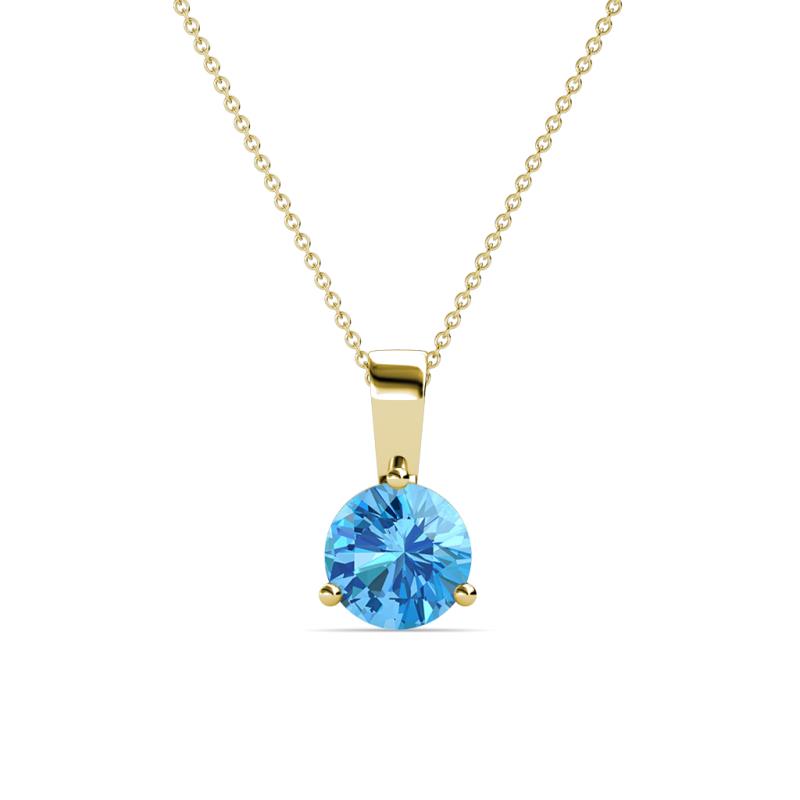 Calista 6.50 mm Blue Topaz Solitaire Pendant 