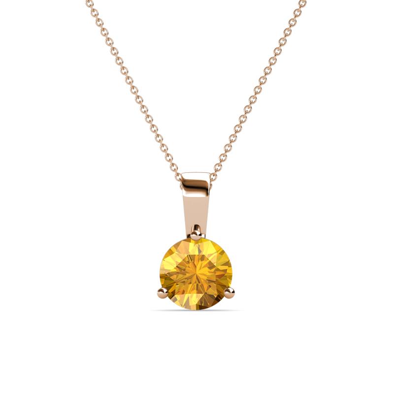Calista 6.50 mm Citrine Solitaire Pendant 