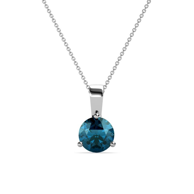 Calista 6.50 mm Blue Diamond Solitaire Pendant 
