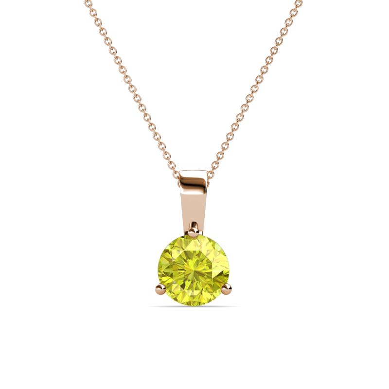 Calista 6.50 mm Yellow Diamond Solitaire Pendant 