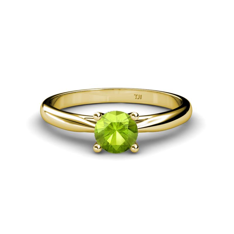 Celine 6.50 mm Round Peridot Solitaire Engagement Ring 