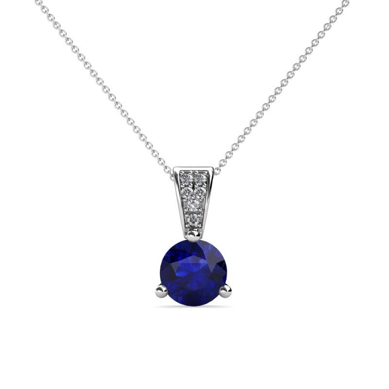 Florin Blue Sapphire and Diamond Pendant 