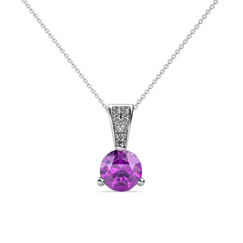 Florin Amethyst and Diamond Pendant 