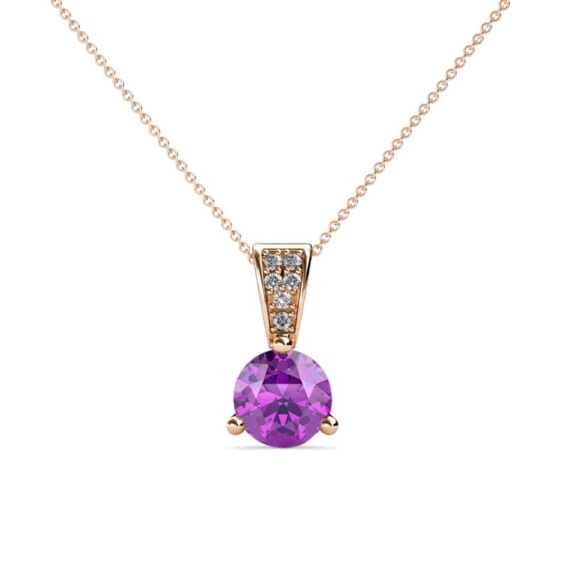 Florin Amethyst and Diamond Pendant 