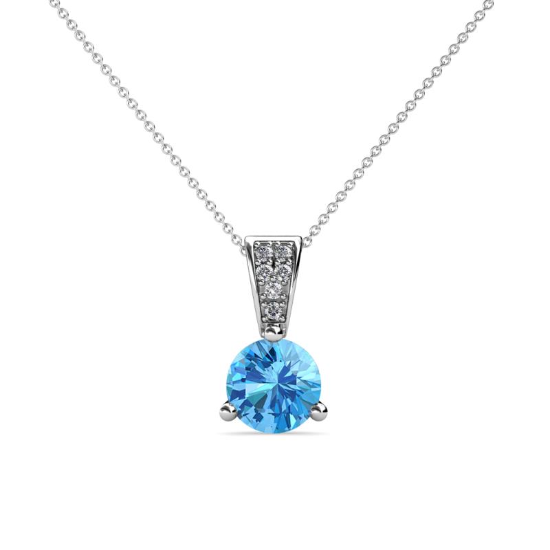 Florin Blue Topaz and Diamond Pendant 