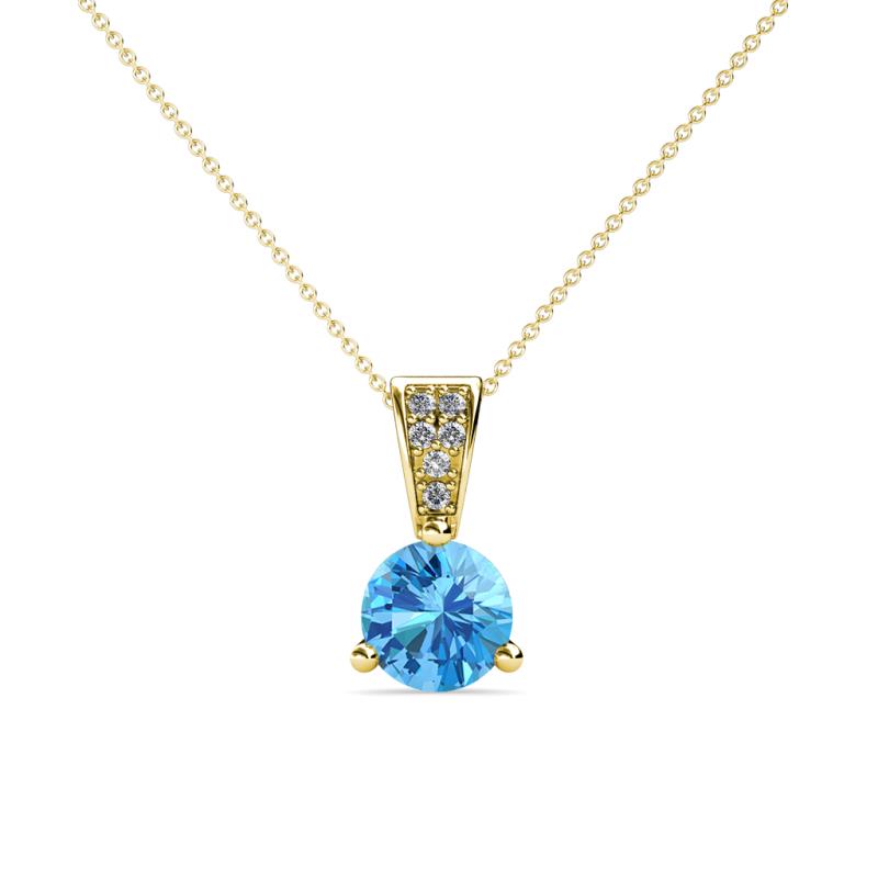 Florin Blue Topaz and Diamond Pendant 