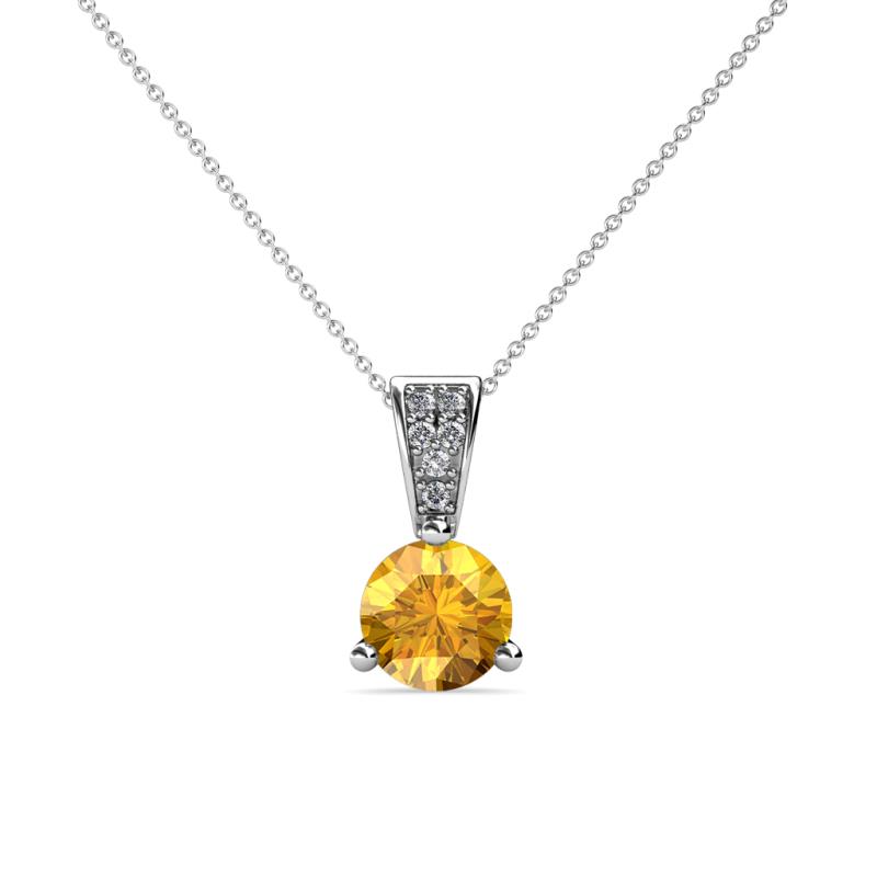 Florin Citrine and Diamond Pendant 