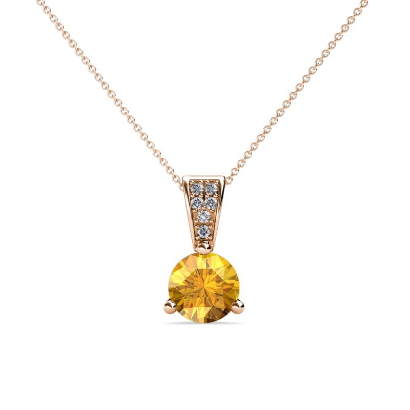 Florin Citrine and Diamond Pendant 