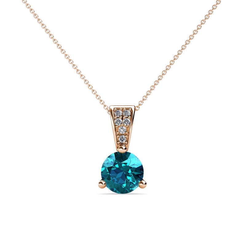 Florin London Blue Topaz and Diamond Pendant 