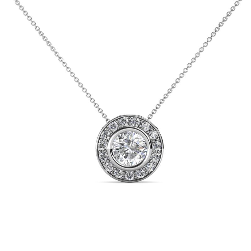 Kitra Diamond Halo Pendant 