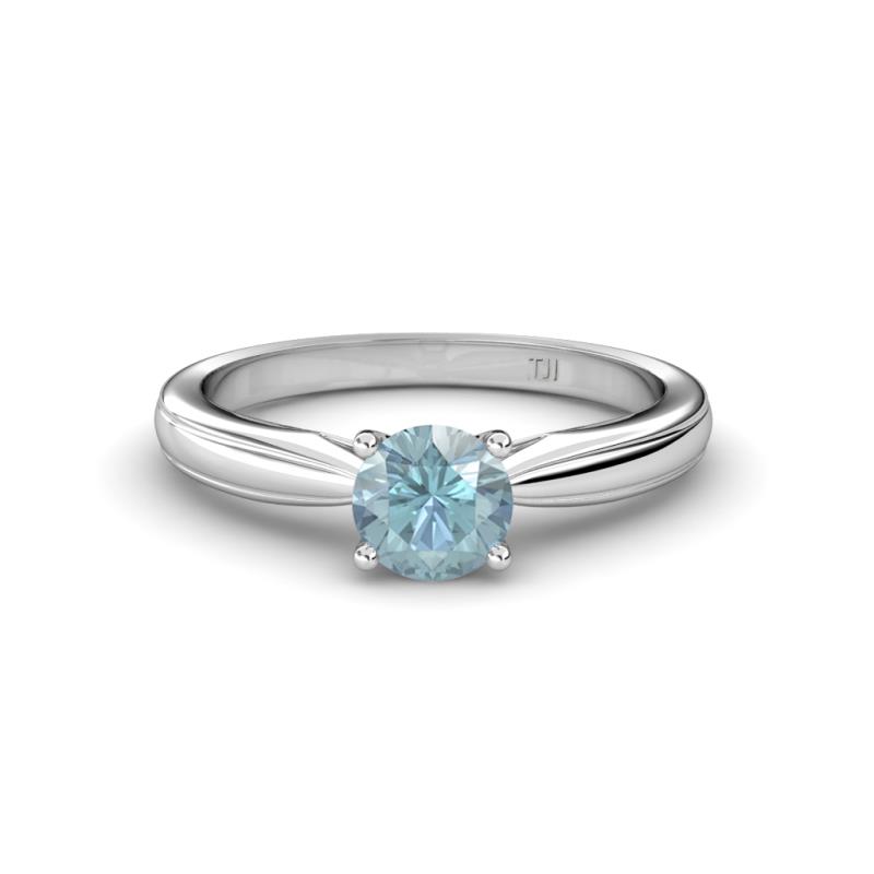Adsila Aquamarine Solitaire Engagement Ring 