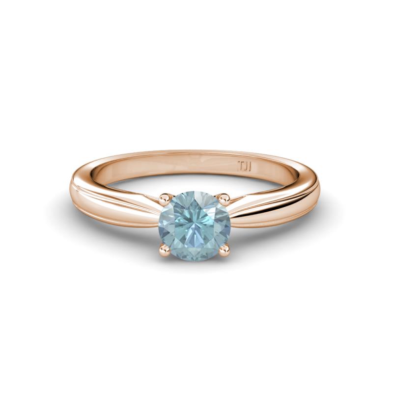 Adsila Aquamarine Solitaire Engagement Ring 
