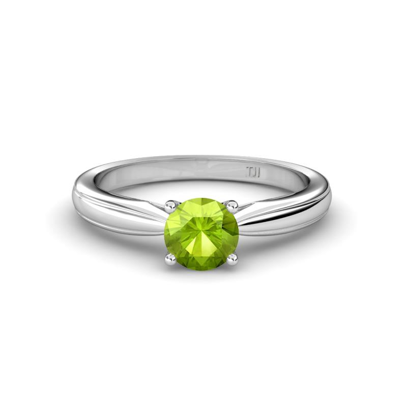 Adsila Peridot Solitaire Engagement Ring 