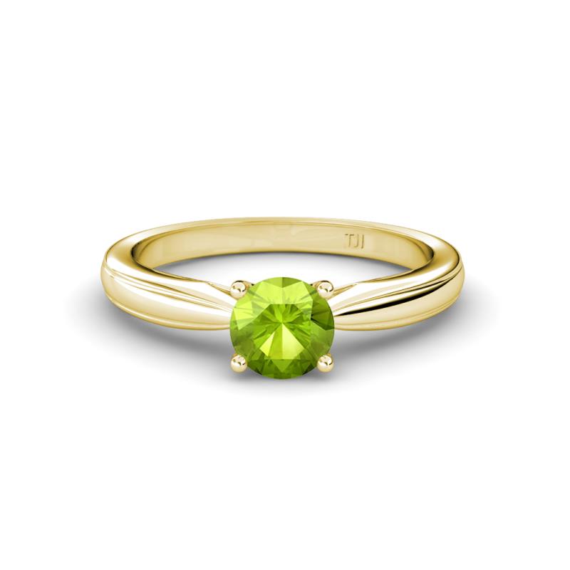 Adsila Peridot Solitaire Engagement Ring 