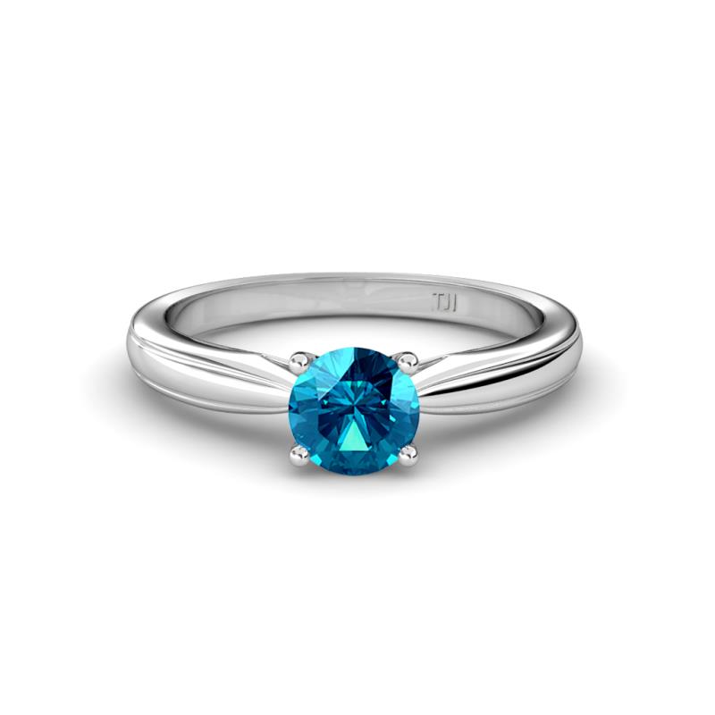Adsila Blue Diamond Solitaire Engagement Ring 