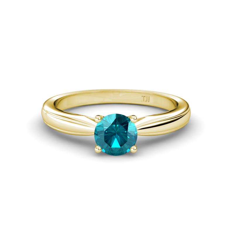 Adsila London Blue Topaz Solitaire Engagement Ring 