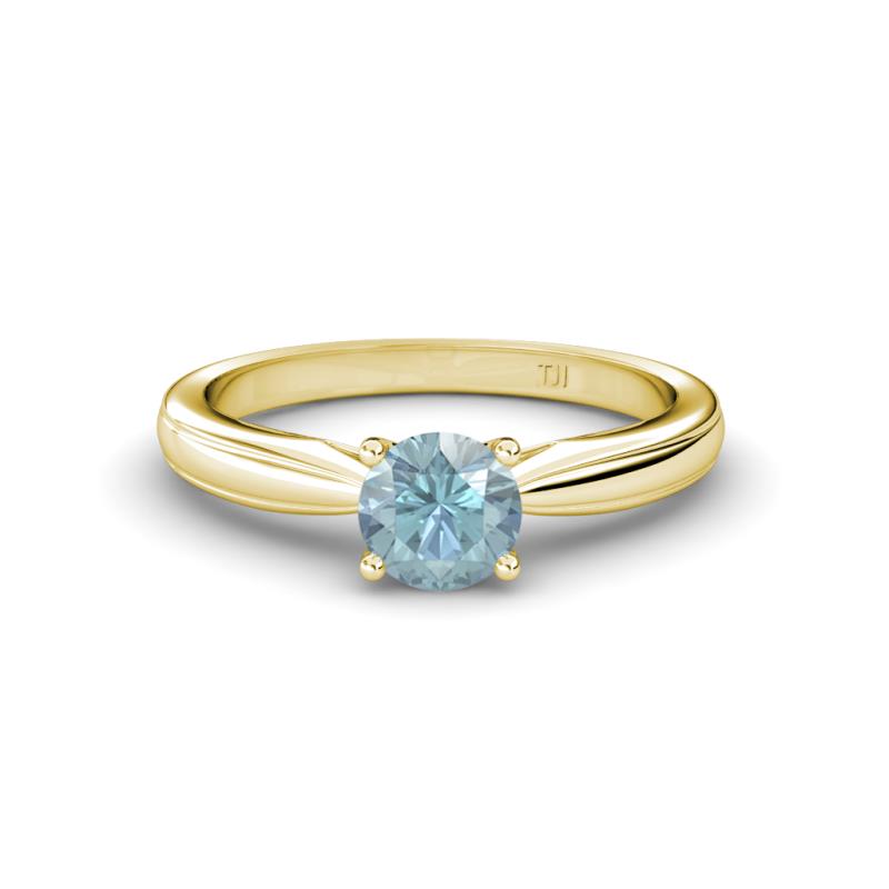 Adsila Aquamarine Solitaire Engagement Ring 